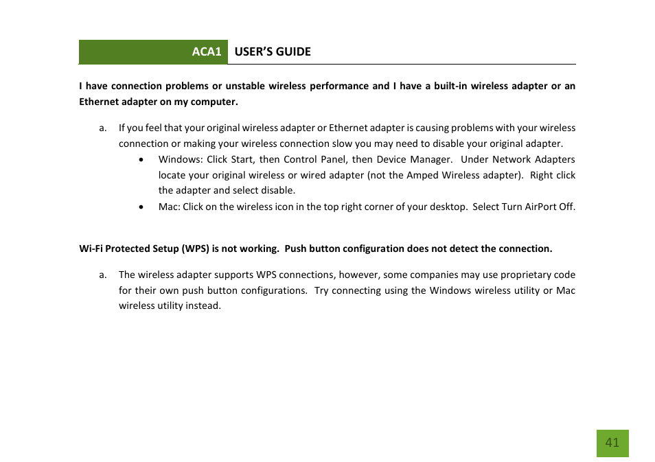 Amped Wireless ACA1 - High Power 500mW Dual Band AC Wi-Fi USB Adapter User Manual | Page 42 / 50