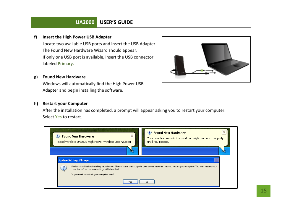 Amped Wireless UA2000 - High Power Wireless-N Directional Dual Band USB Adapter User Manual | Page 16 / 57