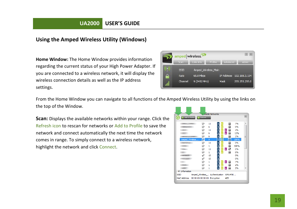 Amped Wireless UA2000 - High Power Wireless-N Directional Dual Band USB Adapter User Manual | Page 20 / 57