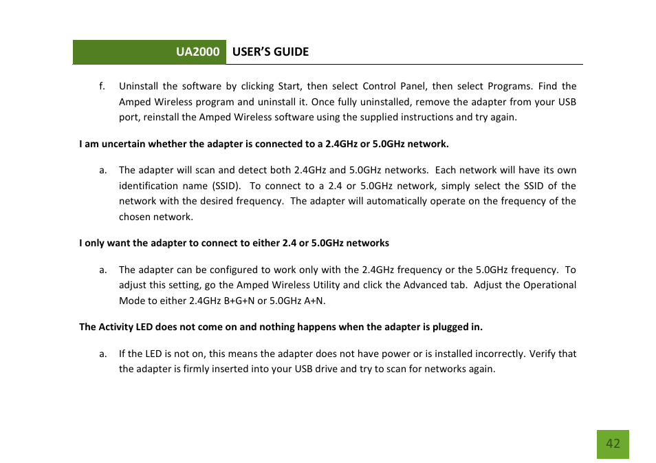 Amped Wireless UA2000 - High Power Wireless-N Directional Dual Band USB Adapter User Manual | Page 43 / 57