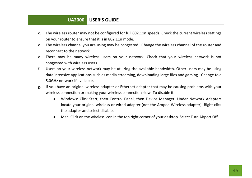 Amped Wireless UA2000 - High Power Wireless-N Directional Dual Band USB Adapter User Manual | Page 46 / 57