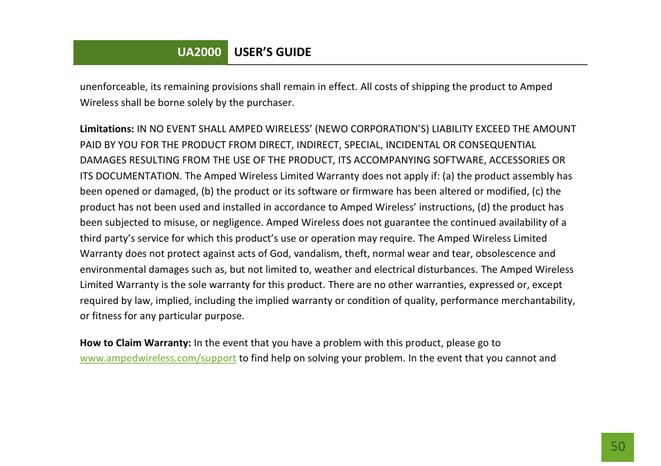 Amped Wireless UA2000 - High Power Wireless-N Directional Dual Band USB Adapter User Manual | Page 51 / 57