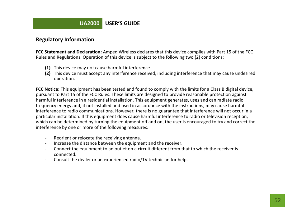 Amped Wireless UA2000 - High Power Wireless-N Directional Dual Band USB Adapter User Manual | Page 53 / 57