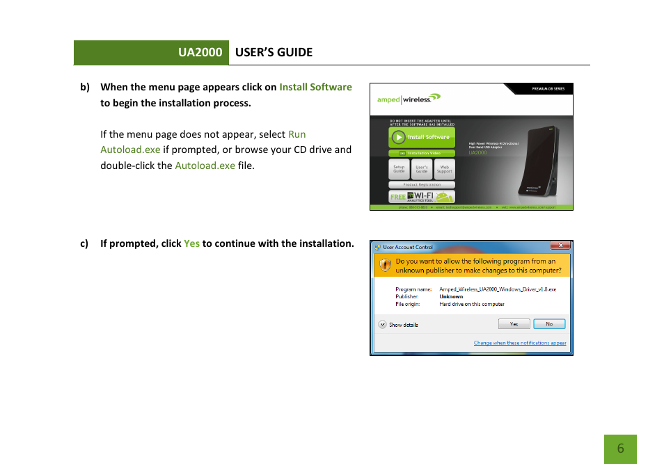 Amped Wireless UA2000 - High Power Wireless-N Directional Dual Band USB Adapter User Manual | Page 7 / 57