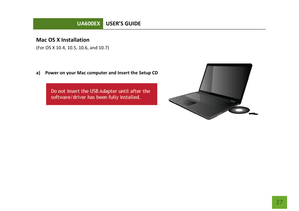 Mac os x installation | Amped Wireless UA600EX - High Power Wireless-N 600mW Pro USB Adapter User Manual | Page 28 / 65
