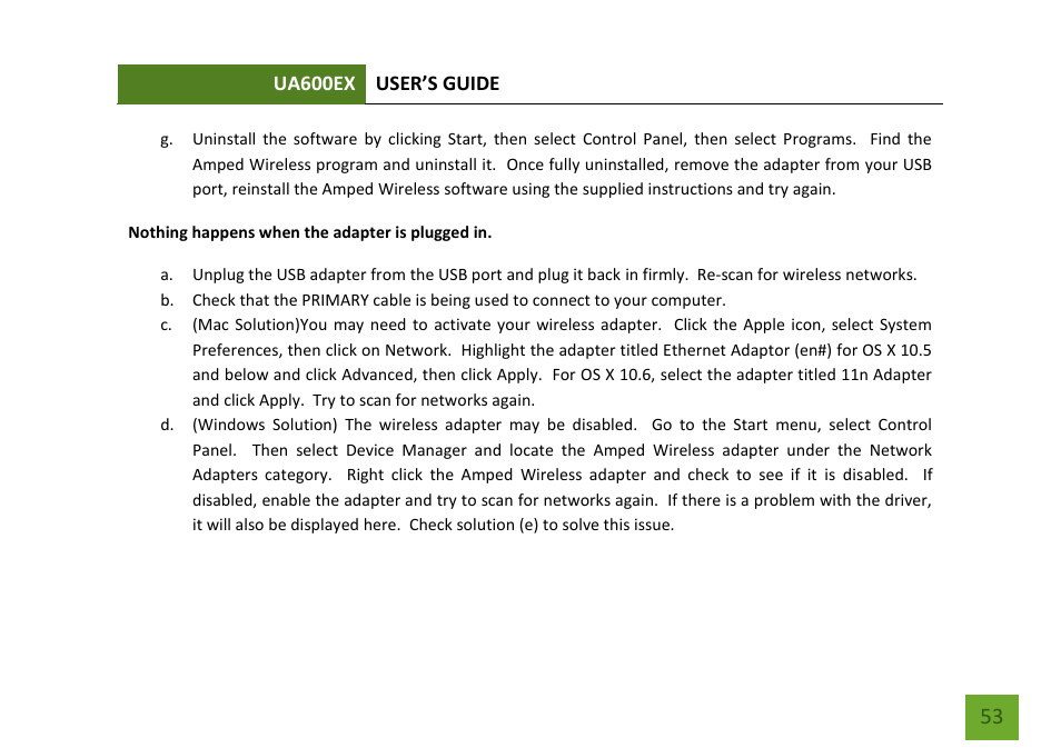 Amped Wireless UA600EX - High Power Wireless-N 600mW Pro USB Adapter User Manual | Page 54 / 65