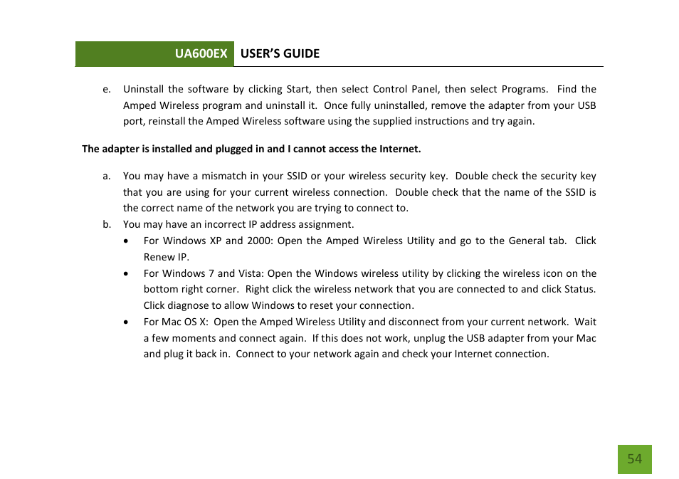 Amped Wireless UA600EX - High Power Wireless-N 600mW Pro USB Adapter User Manual | Page 55 / 65