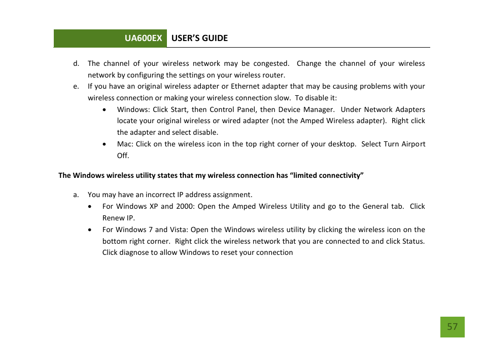 Amped Wireless UA600EX - High Power Wireless-N 600mW Pro USB Adapter User Manual | Page 58 / 65