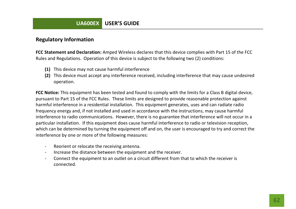Amped Wireless UA600EX - High Power Wireless-N 600mW Pro USB Adapter User Manual | Page 63 / 65