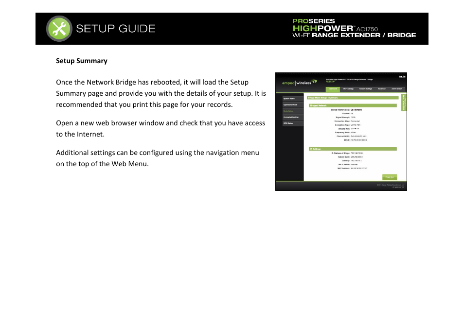 Amped Wireless REB175P - ProSeries High Power AC1750 Wi-Fi Range Extender / Bridge User Manual | Page 17 / 64