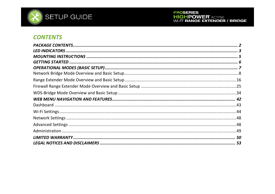 Amped Wireless REB175P - ProSeries High Power AC1750 Wi-Fi Range Extender / Bridge User Manual | Page 3 / 64