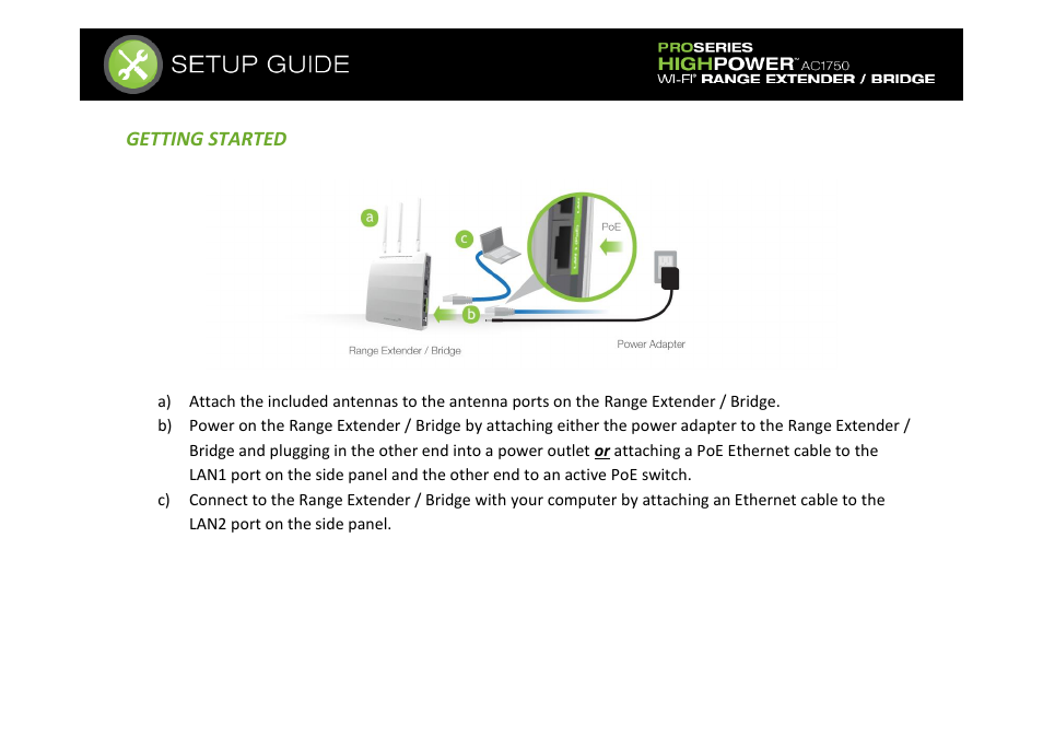 Getting started | Amped Wireless REB175P - ProSeries High Power AC1750 Wi-Fi Range Extender / Bridge User Manual | Page 8 / 64