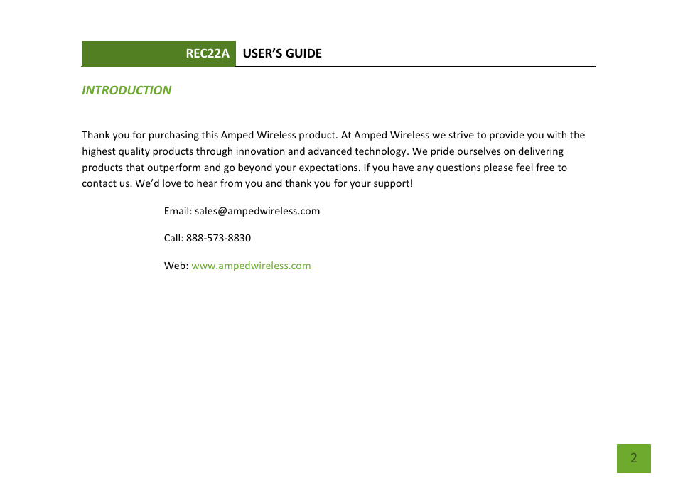 Introduction | Amped Wireless REC22A - High Power AC1200 Plug-In Wi-Fi Range Extender User Manual | Page 3 / 86