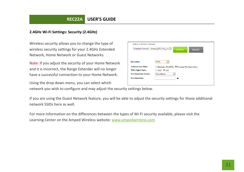 Amped Wireless REC22A - High Power AC1200 Plug-In Wi-Fi Range Extender User Manual | Page 32 / 86