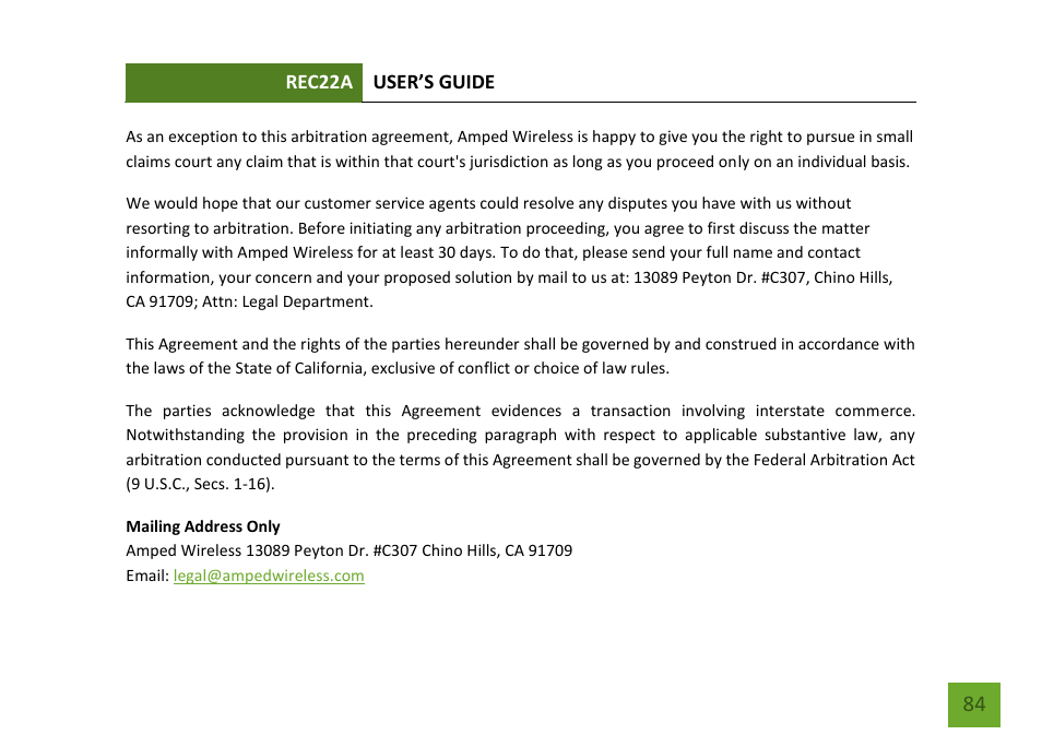 Amped Wireless REC22A - High Power AC1200 Plug-In Wi-Fi Range Extender User Manual | Page 85 / 86