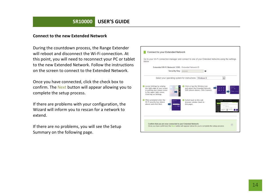 Connect to the new extended network | Amped Wireless SR10000 - High Power Wireless-N 600mW Range Extender User Manual | Page 15 / 59