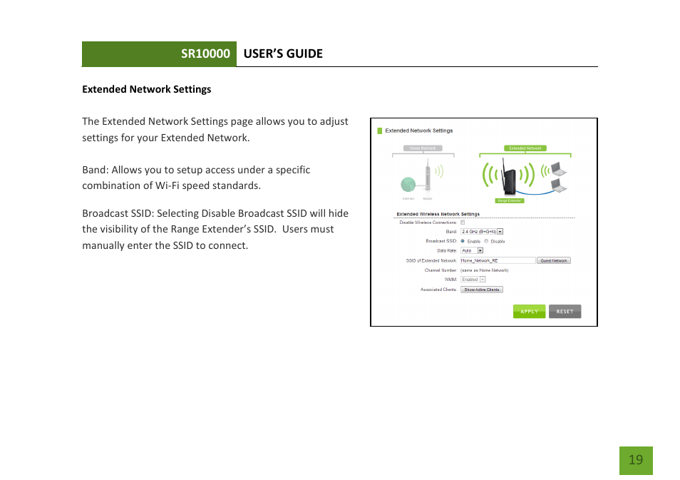 Extended network settings | Amped Wireless SR10000 - High Power Wireless-N 600mW Range Extender User Manual | Page 20 / 59