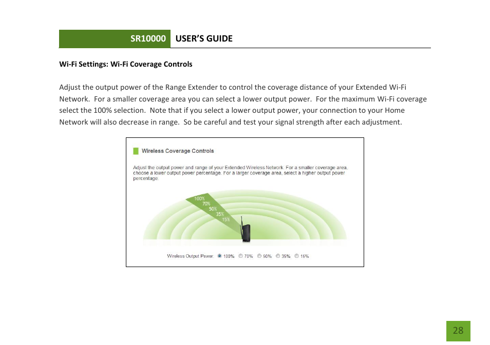 Wi-fi coverage controls | Amped Wireless SR10000 - High Power Wireless-N 600mW Range Extender User Manual | Page 29 / 59