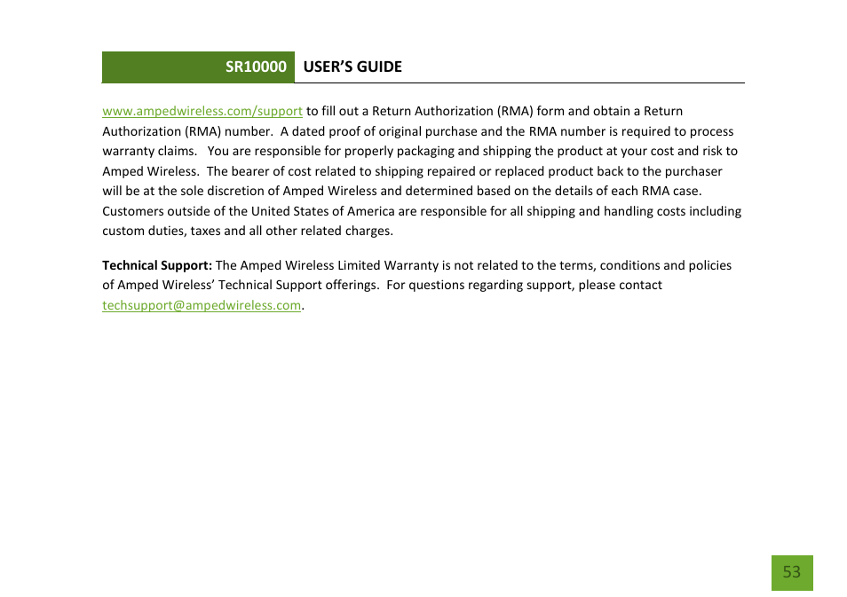 Amped Wireless SR10000 - High Power Wireless-N 600mW Range Extender User Manual | Page 54 / 59