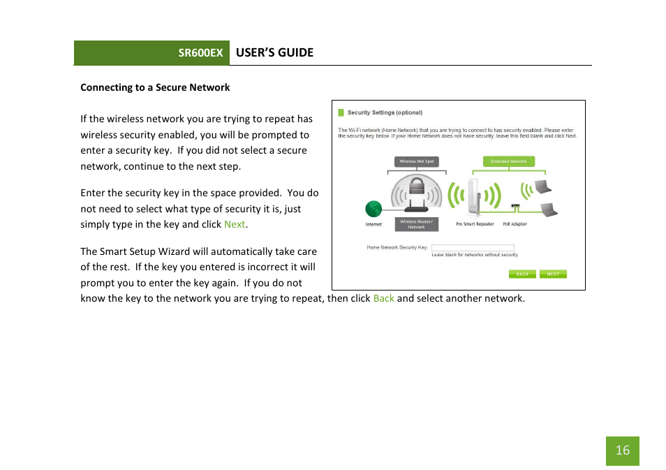 Connecting to a secure network | Amped Wireless SR600EX - High Power Wireless-N 600mW Pro Range Extender User Manual | Page 17 / 59
