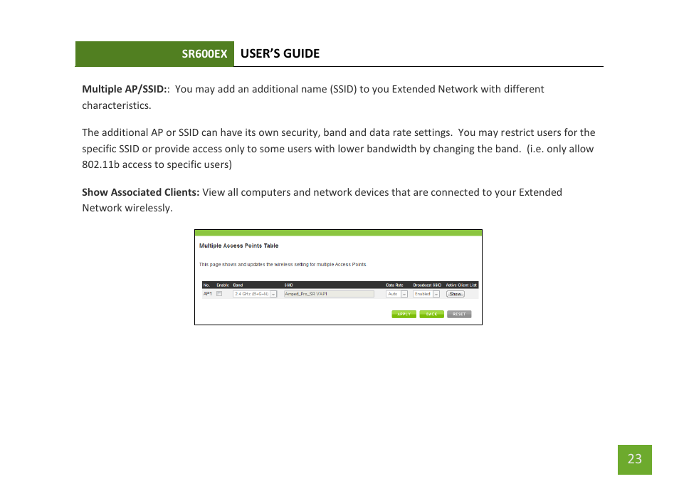 Amped Wireless SR600EX - High Power Wireless-N 600mW Pro Range Extender User Manual | Page 24 / 59