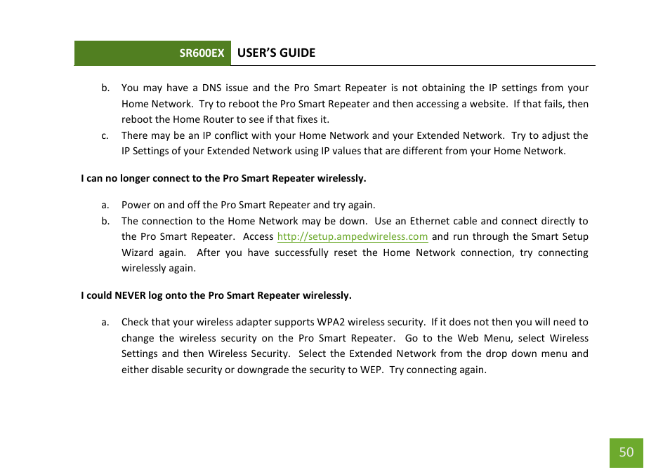 Amped Wireless SR600EX - High Power Wireless-N 600mW Pro Range Extender User Manual | Page 51 / 59