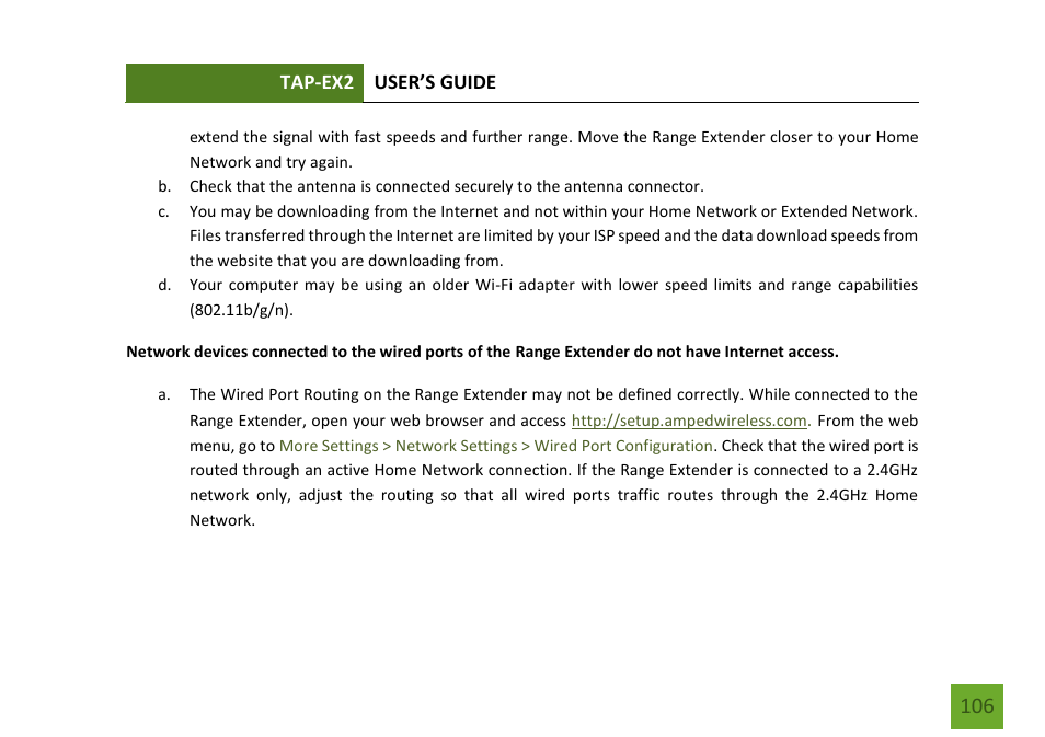 Amped Wireless TAP-EX2 - High Power Touch Screen AC750 Wi-Fi Range Extender User Manual | Page 107 / 134