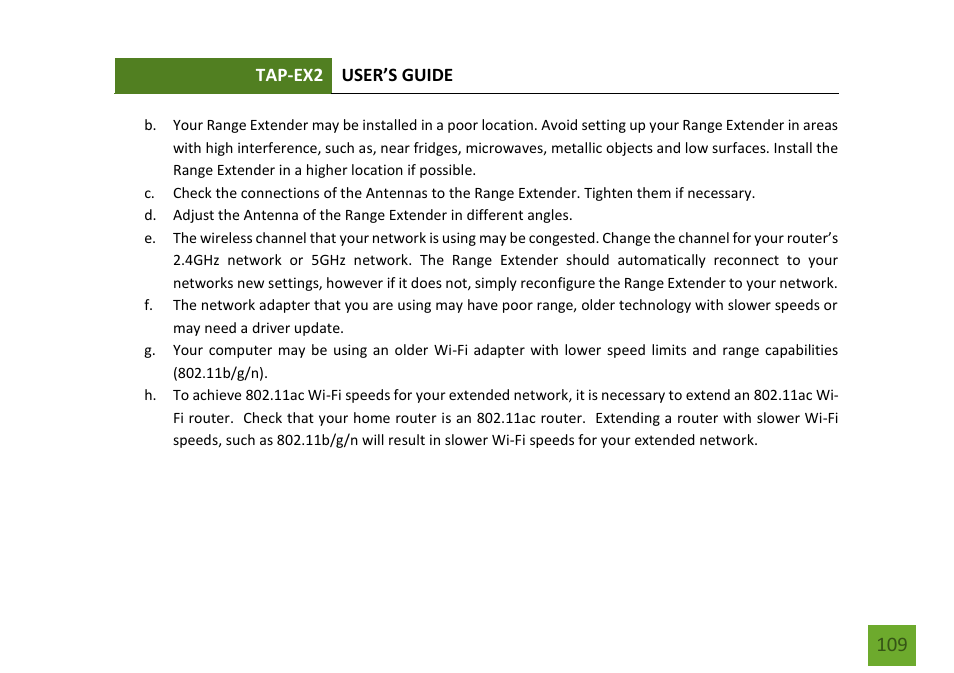 Amped Wireless TAP-EX2 - High Power Touch Screen AC750 Wi-Fi Range Extender User Manual | Page 110 / 134