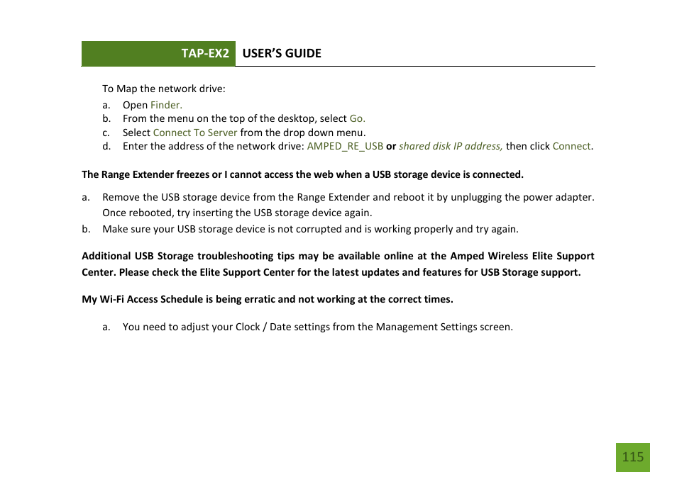 Amped Wireless TAP-EX2 - High Power Touch Screen AC750 Wi-Fi Range Extender User Manual | Page 116 / 134