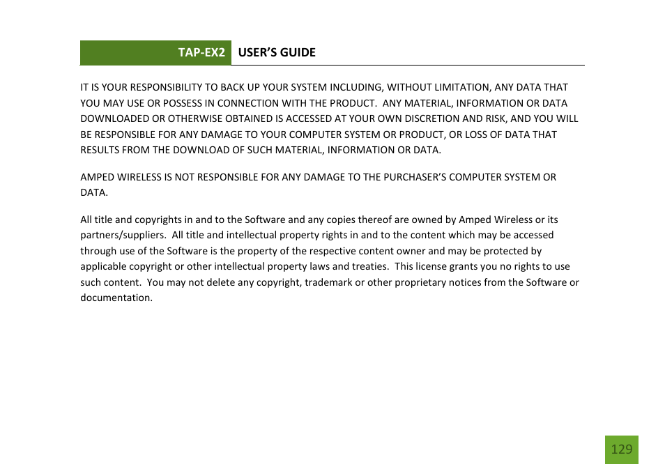 Amped Wireless TAP-EX2 - High Power Touch Screen AC750 Wi-Fi Range Extender User Manual | Page 130 / 134