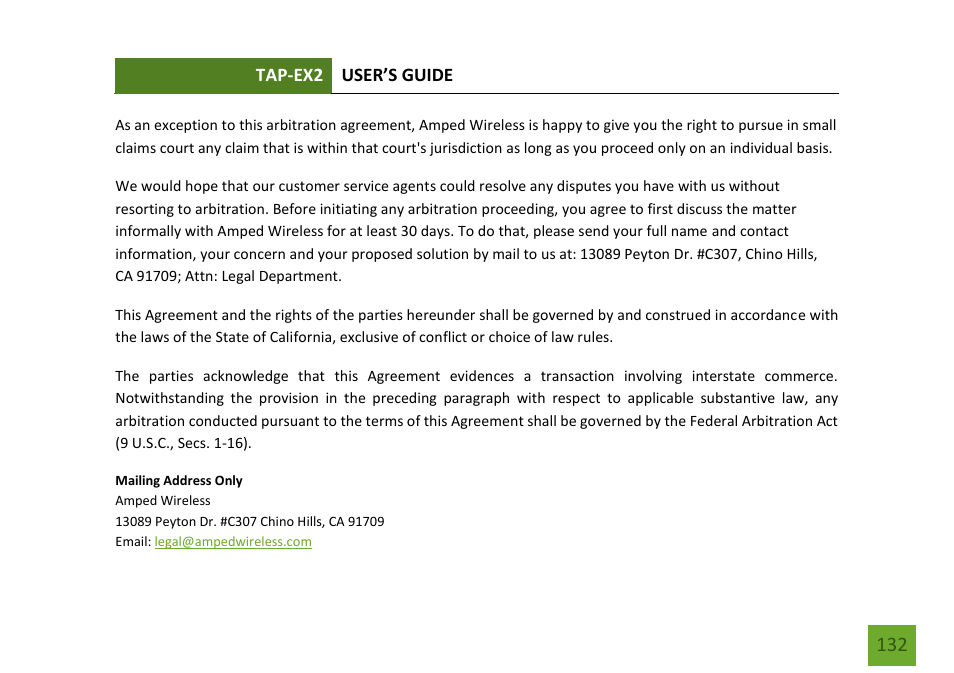Amped Wireless TAP-EX2 - High Power Touch Screen AC750 Wi-Fi Range Extender User Manual | Page 133 / 134