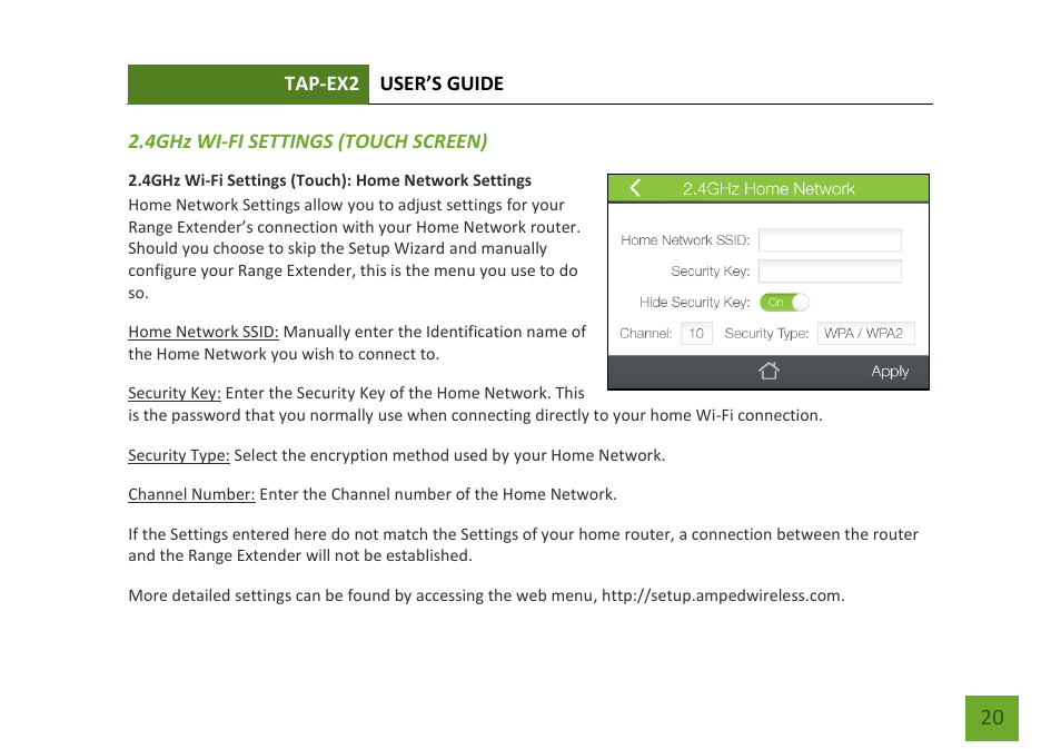 Amped Wireless TAP-EX2 - High Power Touch Screen AC750 Wi-Fi Range Extender User Manual | Page 21 / 134