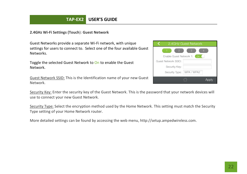 Amped Wireless TAP-EX2 - High Power Touch Screen AC750 Wi-Fi Range Extender User Manual | Page 23 / 134