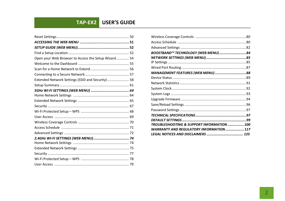 Amped Wireless TAP-EX2 - High Power Touch Screen AC750 Wi-Fi Range Extender User Manual | Page 3 / 134