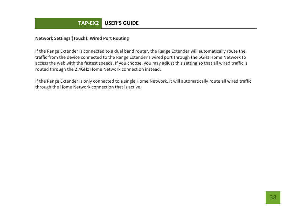 Wired port routing | Amped Wireless TAP-EX2 - High Power Touch Screen AC750 Wi-Fi Range Extender User Manual | Page 39 / 134