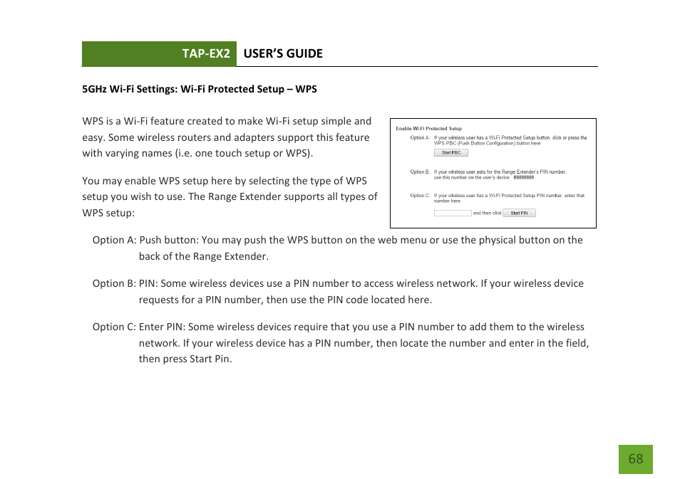 Wi-fi protected setup – wps | Amped Wireless TAP-EX2 - High Power Touch Screen AC750 Wi-Fi Range Extender User Manual | Page 69 / 134