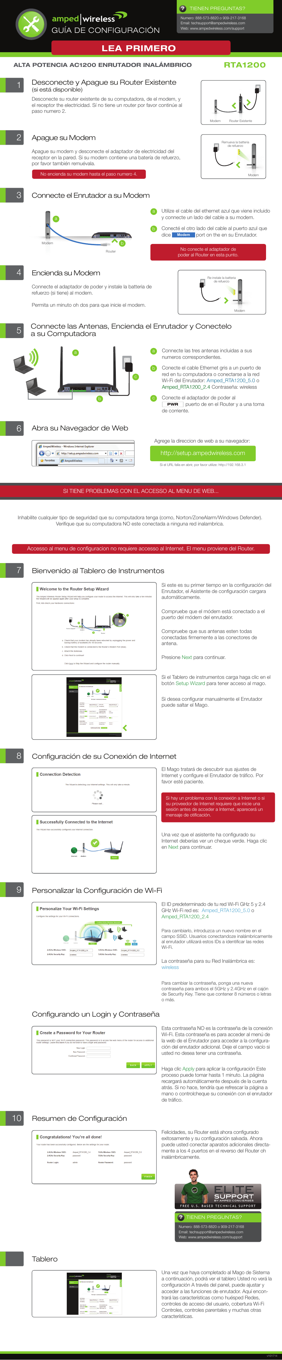 Amped Wireless RTA1200 - High Power AC1200 Wi-Fi Router User Manual | 2 pages