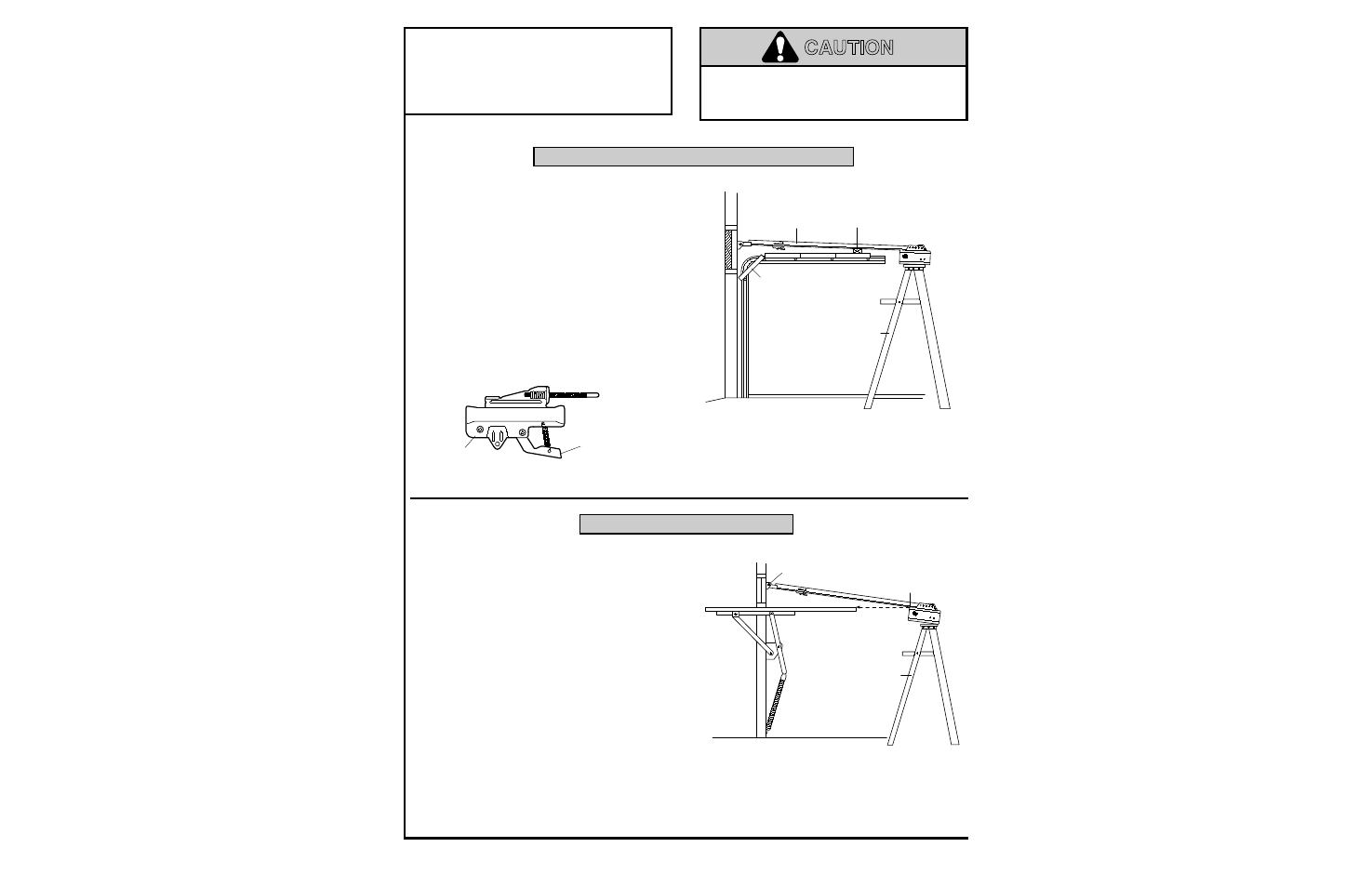 4) position the opener, Sectional door & one-piece door with track, One-piece door without track | Caution, Installation step 4, Position the opener | Chamberlain 1280 - 1/2 HP User Manual | Page 12 / 36