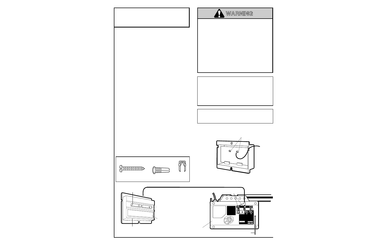 6) install the multi- functiondoor control panel, Warning, Installation step 6 | Install the multi-function door control panel | Chamberlain 1280 - 1/2 HP User Manual | Page 14 / 36