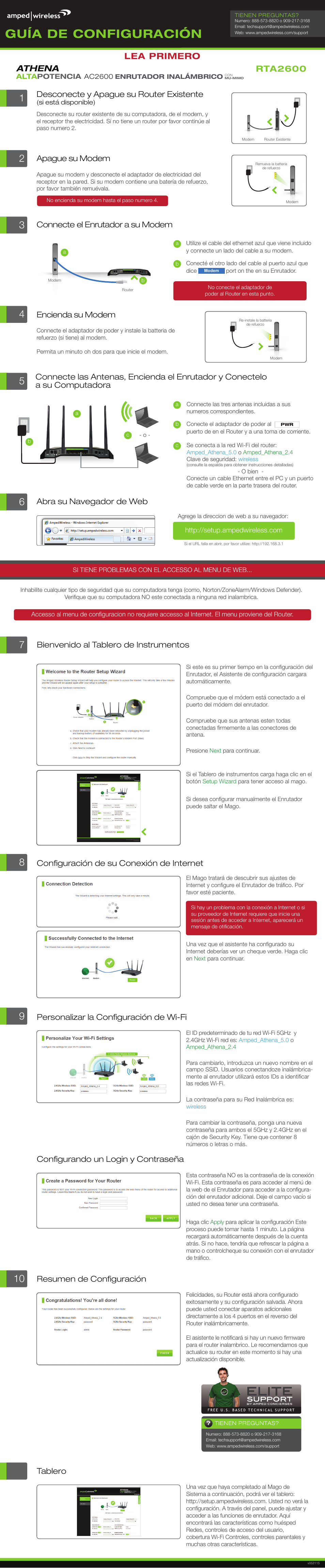 Amped Wireless RTA2600 - High Power AC2600 Wi-Fi Router with MU-MIMO User Manual | 2 pages