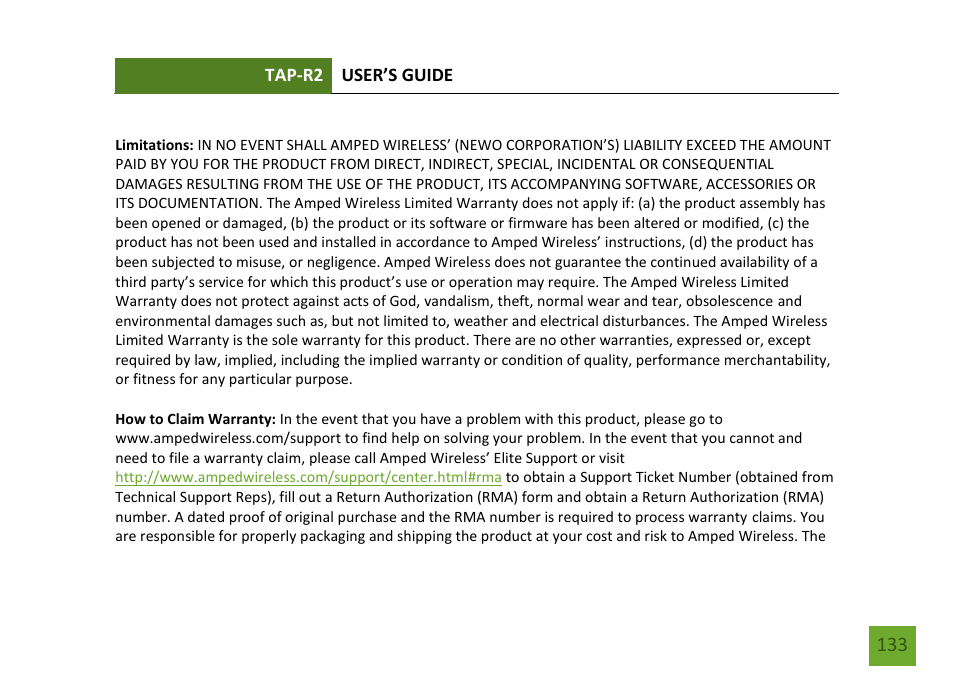 Amped Wireless TAP-R2 - High Power Touch Screen AC750 Wi-Fi Router User Manual | Page 134 / 149