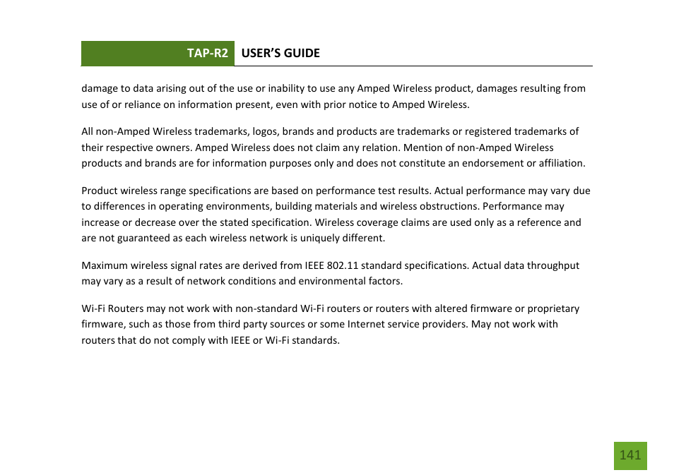 Amped Wireless TAP-R2 - High Power Touch Screen AC750 Wi-Fi Router User Manual | Page 142 / 149