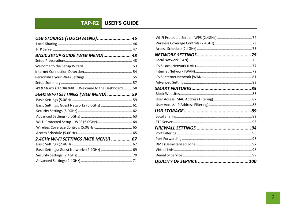 Tap-r2 user’s guide | Amped Wireless TAP-R2 - High Power Touch Screen AC750 Wi-Fi Router User Manual | Page 3 / 149