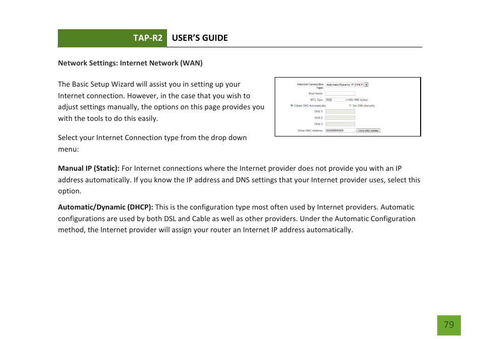Internet network (wan) | Amped Wireless TAP-R2 - High Power Touch Screen AC750 Wi-Fi Router User Manual | Page 80 / 149