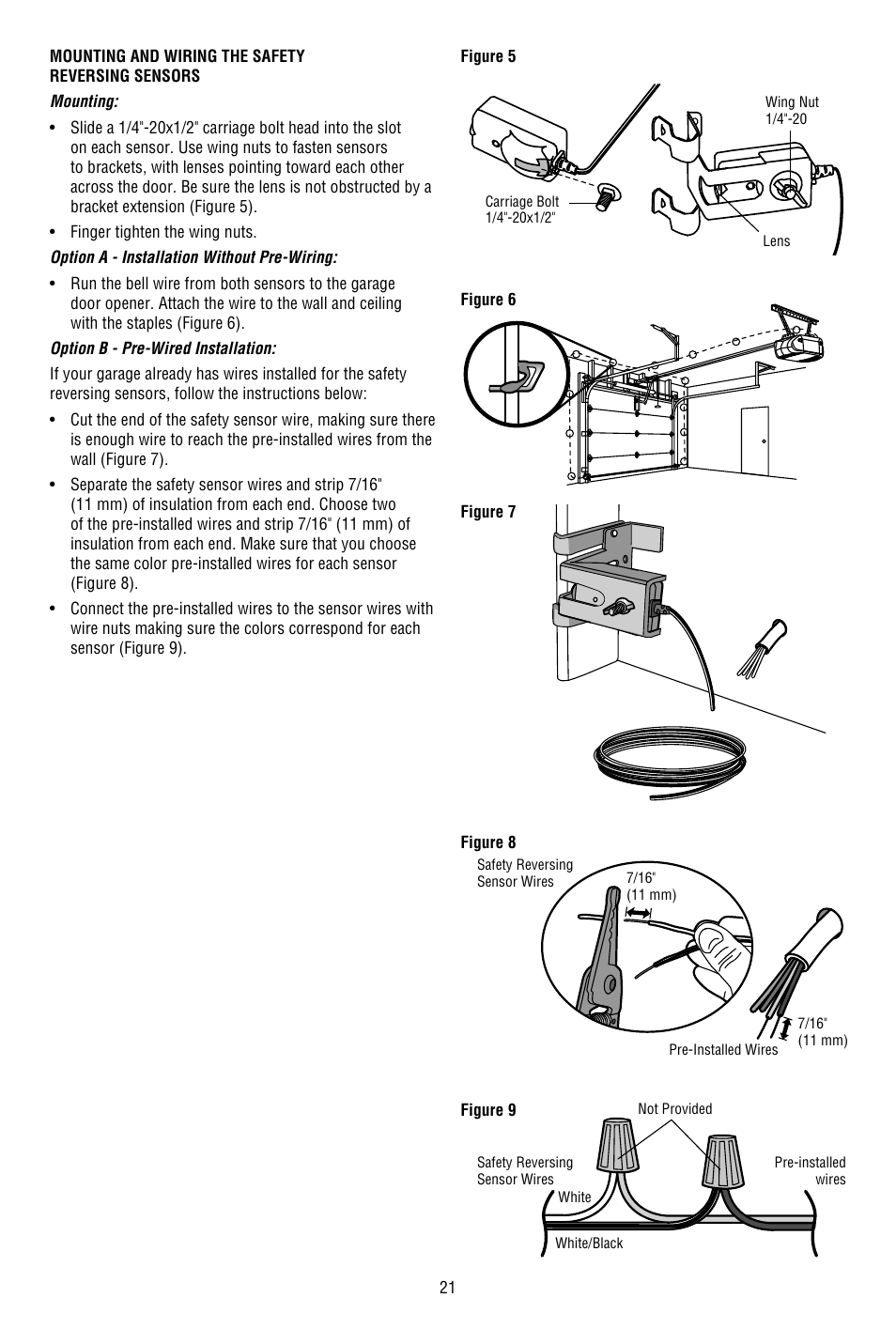 Installing the brackets | Chamberlain WHISPER DRIVE WD822KD User Manual | Page 21 / 40