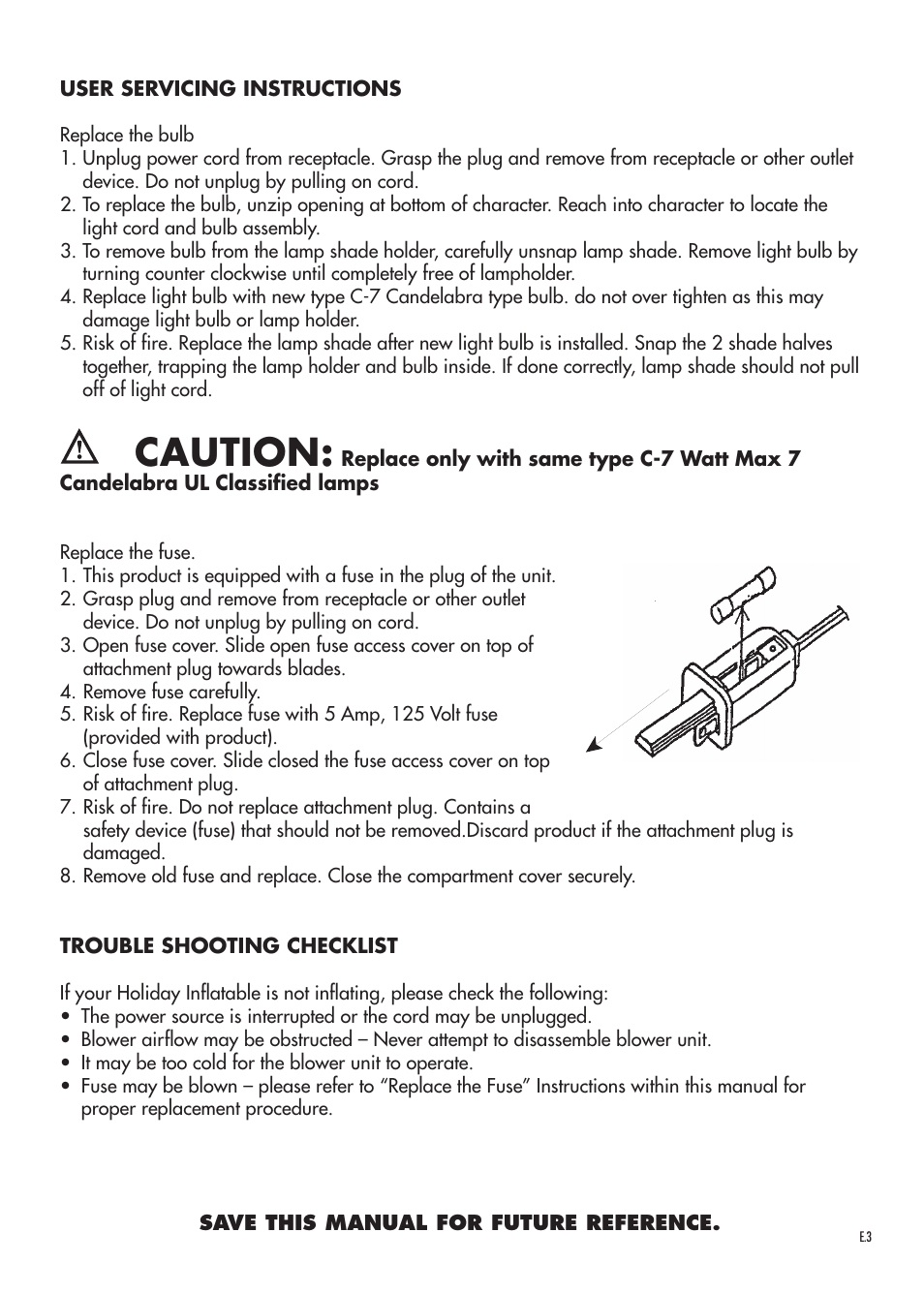 Caution | Aqua Leisure Standard Characters User Manual | Page 3 / 12