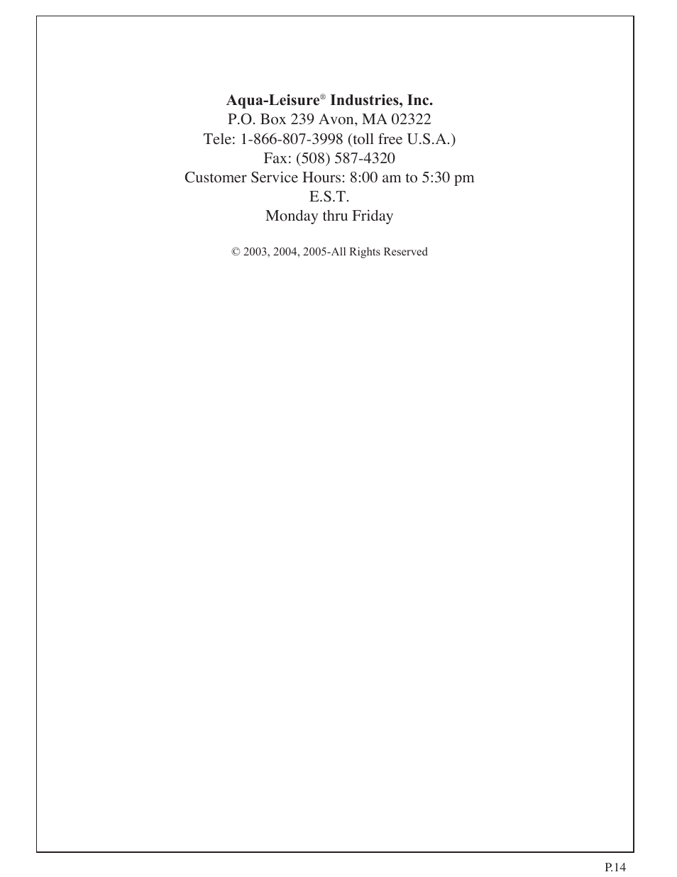 Aqua Leisure Simple-Set Pool User Manual | Page 14 / 42