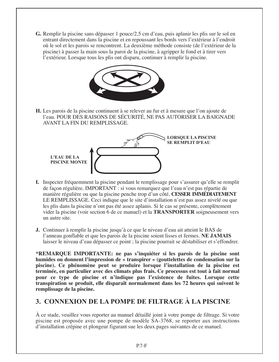 Connexion de la pompe de filtrage à la piscine | Aqua Leisure Simple-Set Pool User Manual | Page 21 / 42