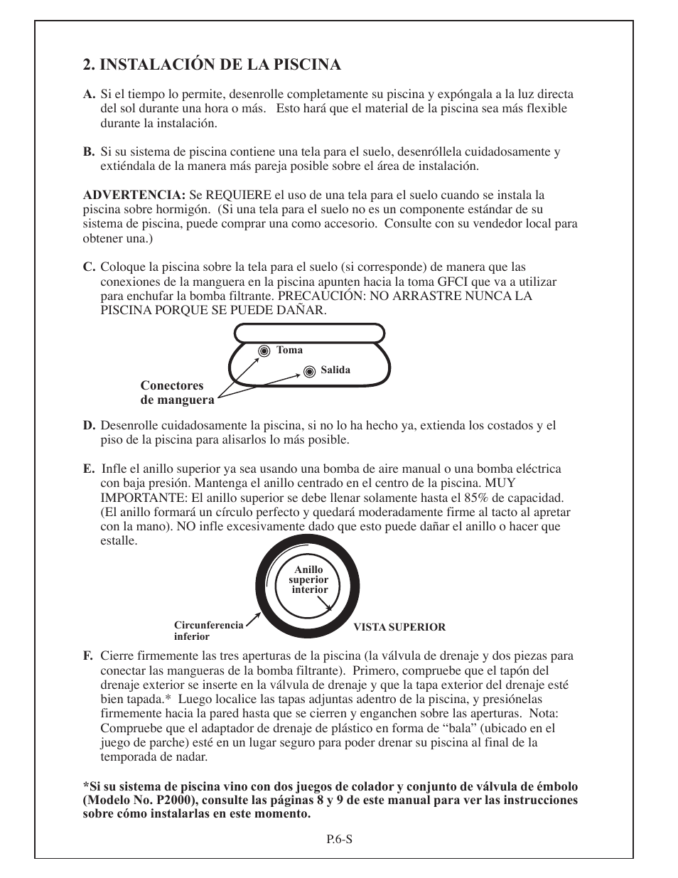 Instalación de la piscina | Aqua Leisure Simple-Set Pool User Manual | Page 34 / 42