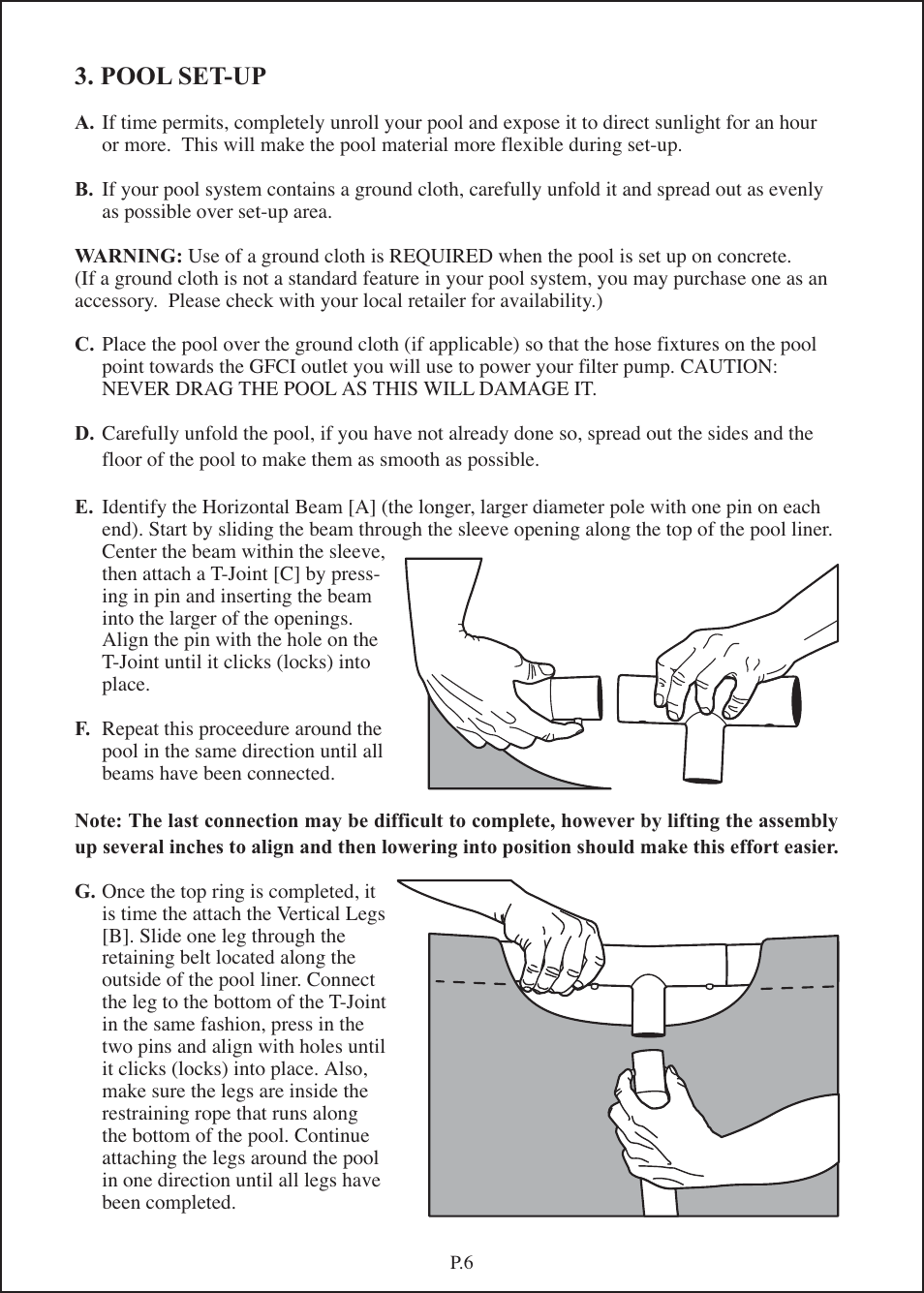 Steel-set man-06.pdf, Pool set-up | Aqua Leisure Steel-Set Pool User Manual | Page 6 / 11